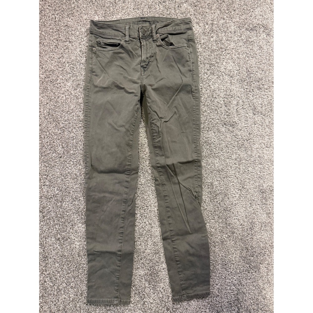 American Eagle Pants Mens 26x30 Green Flex Skinny Cotton Blend Casual Chino